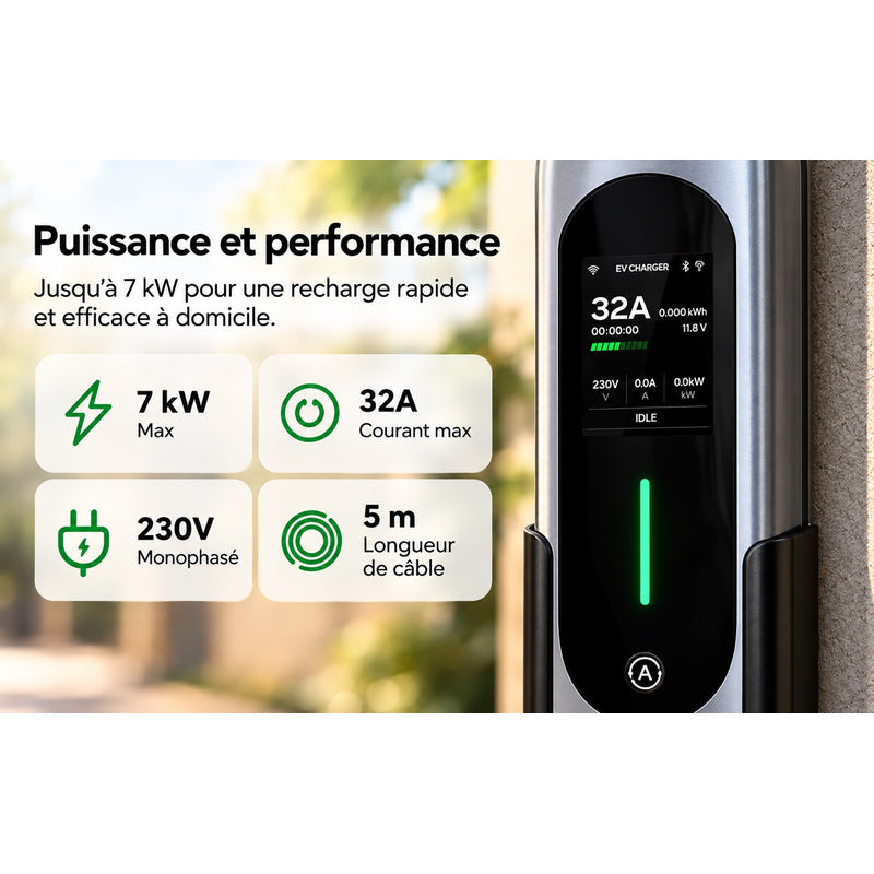 Chargeur portable voiture électrique 7 kW Type 2 – Spacile